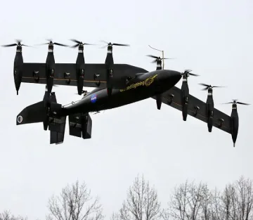 Самолет с 10 двигателя излита и каца вертикално