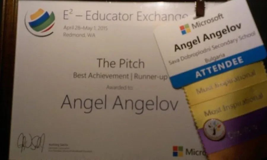 Наш учител с приз на "Майкрософт" 