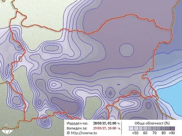Предимно облачно в неделя 