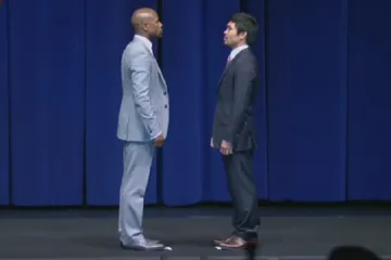 ВИДЕО: Мейуедър и Пакиао застанаха очи в очи 