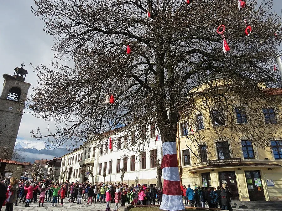 Деца от Банско украсиха дърво с мартеници