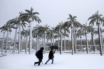 Сняг затрупа пустинята в Израел