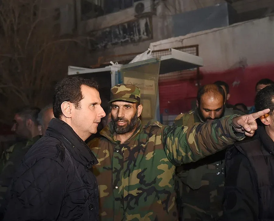 Асад посреща Нова година на фронта