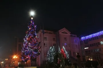 Кмет пали 10 000 лампички върху елха