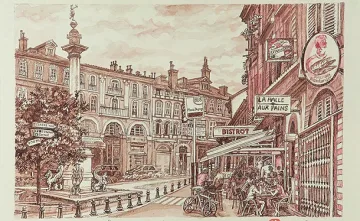 Димитър Атанасов с изложба "Розовият град" - рисунки от Тулуза