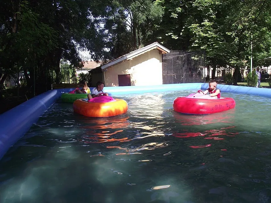 Зоопарк вози децата в лодки