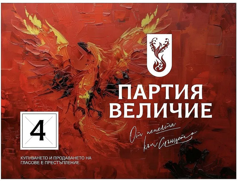 Народът на България ще има своето представителство в 51-ото Народно събрание и това е ПП "Величие"