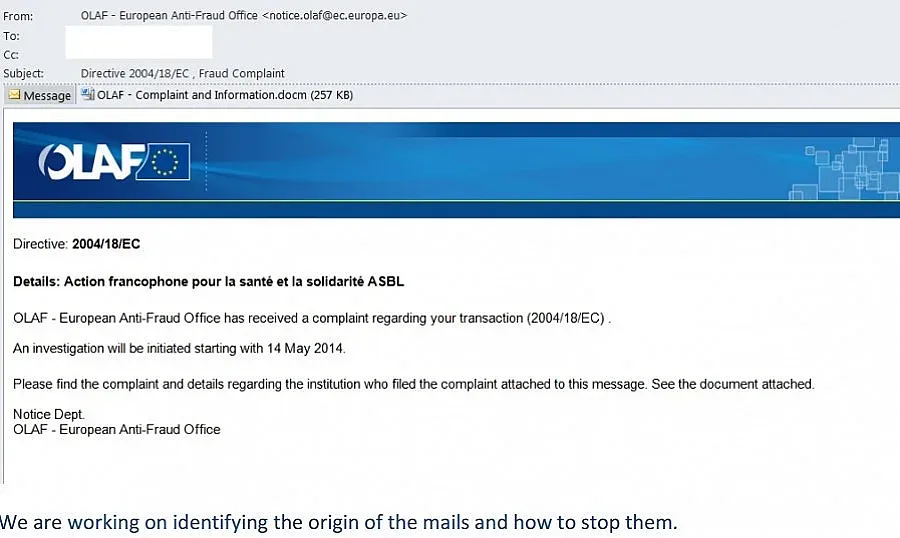 Предупредиха за фалшиви имейли от Европейската служба за борба с измамите