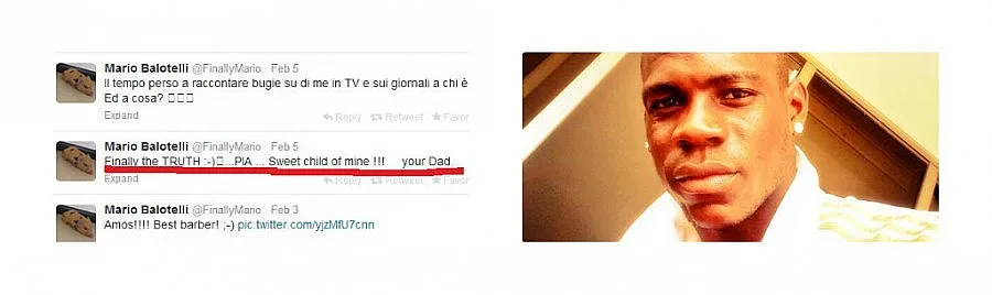 Балотели призна бебе от модел