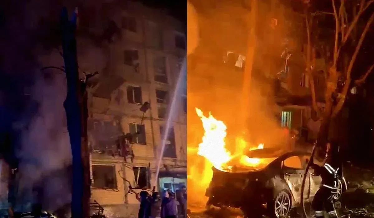 Руска бомба размаза жилищна сграда в Харков, ранените са много