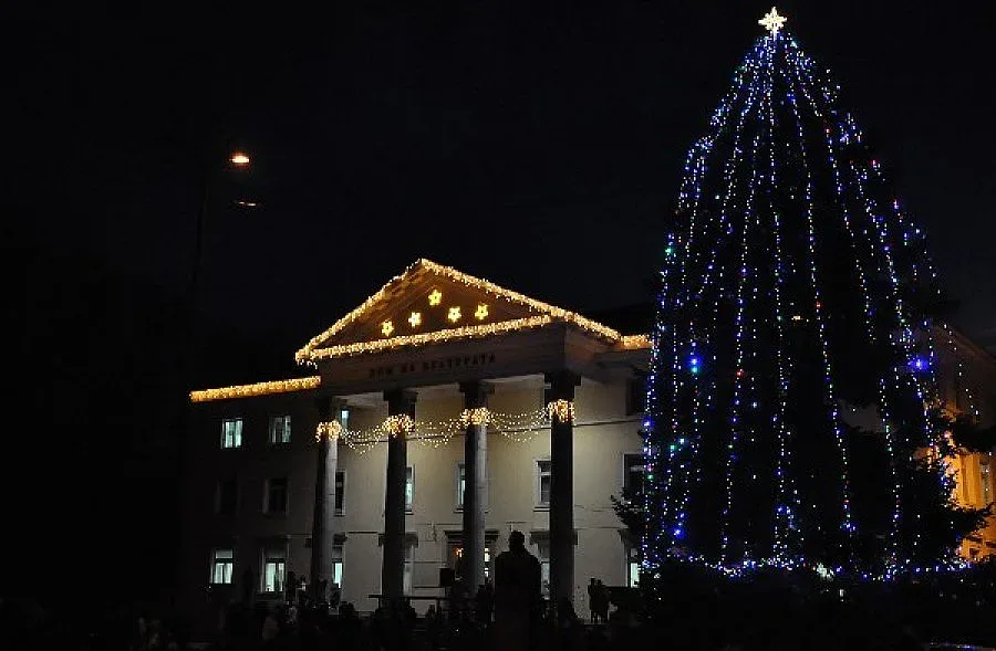 Грейнаха светлините на 20-метрово коледно дърво в Кърджали