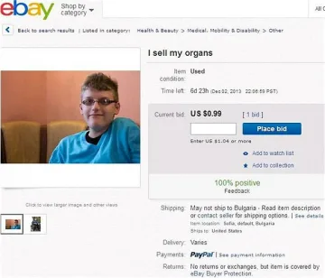 Българско дете продава органите си в Ebay