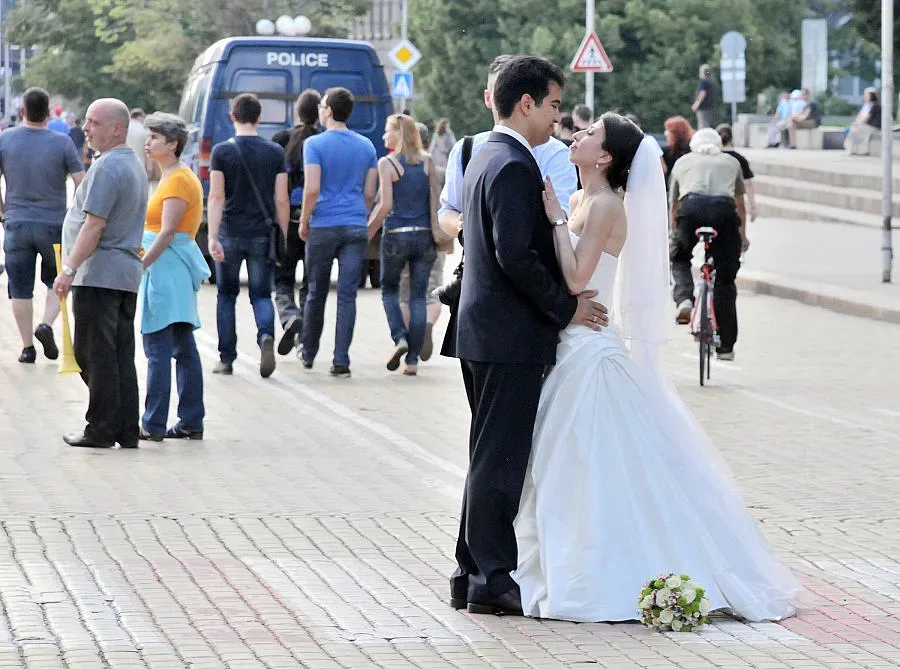 ВИДЕО: Протестът от птичи поглед 