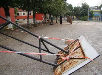 Разчистиха опасни кошове от училищен двор