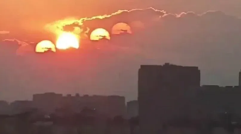 Седем слънца над небето в Китай!