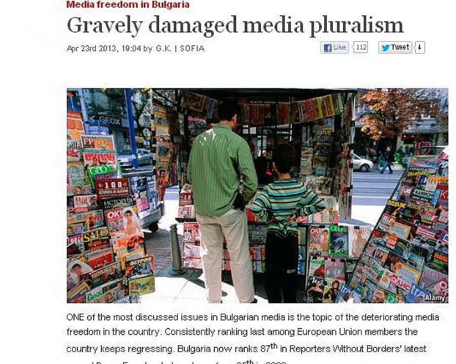 The Economist: медийната свобода в България регресира
