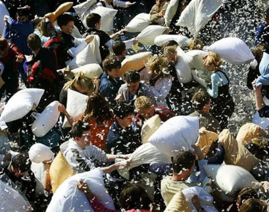 Бой с възглавници в полите на Рила