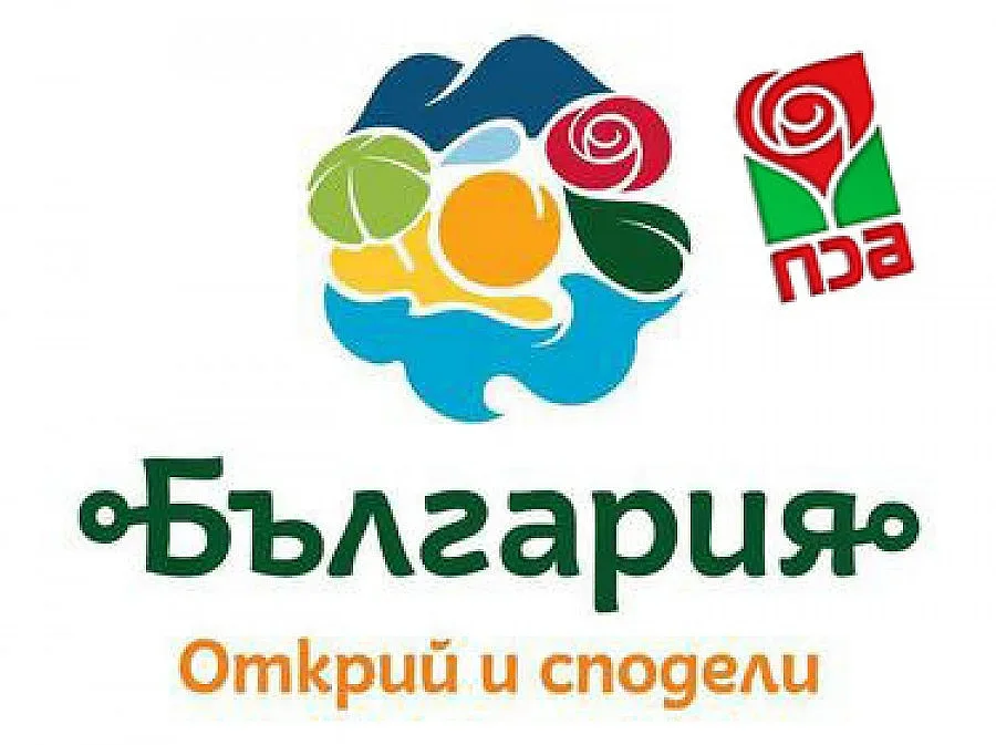 Розата на БСП в новото лого на България