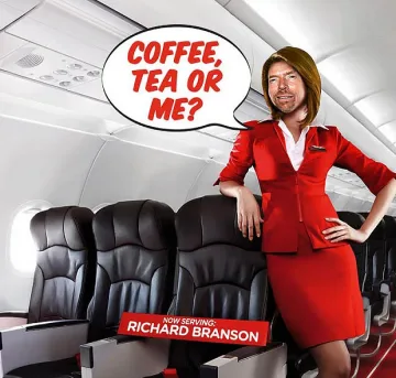 Бас превърна Ричард Брансън в стюардеса