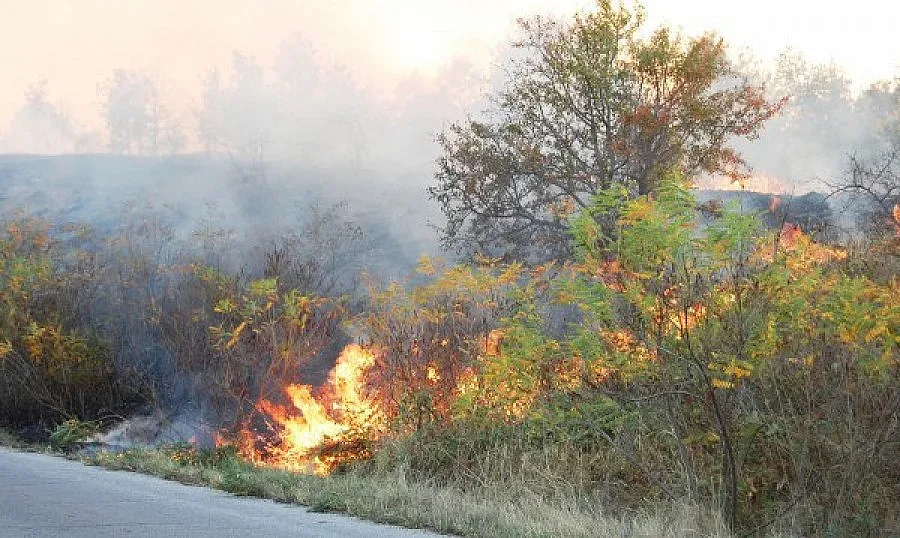 Пожар спря влаковете до морето