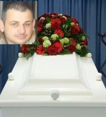 Погребаха убития лихвар в бял ковчег