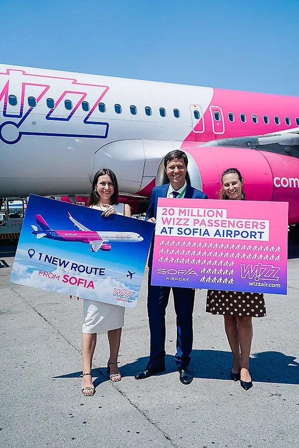 Wizz Air празнува 20 млн. превозени пътници от летище София с нов маршрут