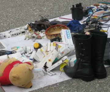 Полицейски тараш за лекарствата менте на битака