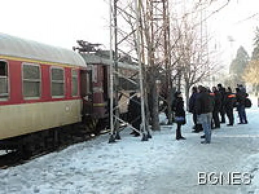 Локомотив горя на гара Благоевград
