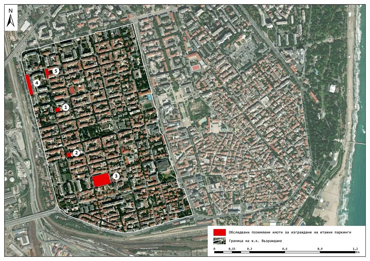 Три локации събират най-много одобрение в анкетата за изграждането на етажни паркинги в кв. „Възраждане“