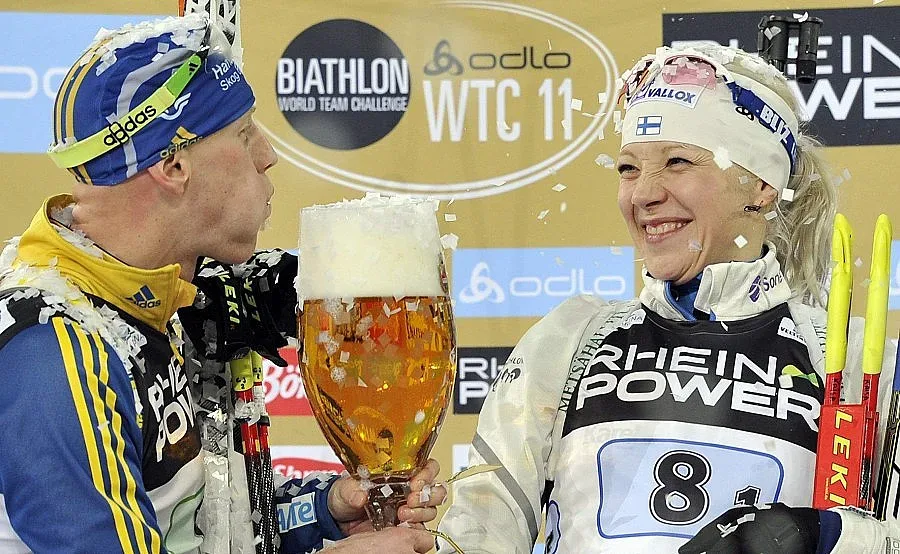 Биатлонът пи бира на стадион