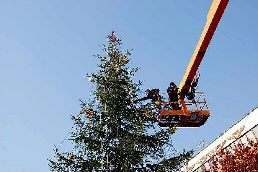 Вече украсяват елхата на Благоевград