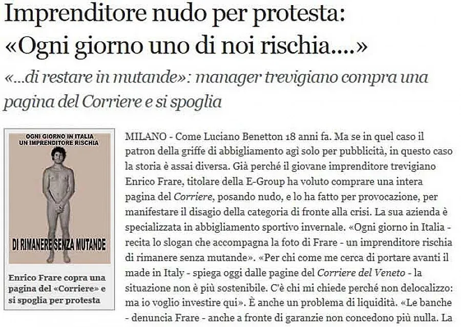 Бизнесмен се снима гол заради кризата