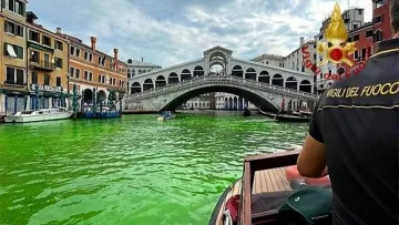 Невиждано във Венеция! Водата стана зелена