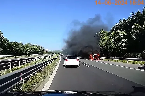 Огнен кошмар на АМ Тракия!