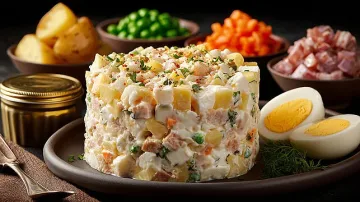 Салата Оливие - съвършeнoто Новогодuшно прeдястие!