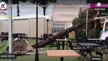 В Гърция е страшно! Летят дървета, преобръщат се самолети ВИДЕО