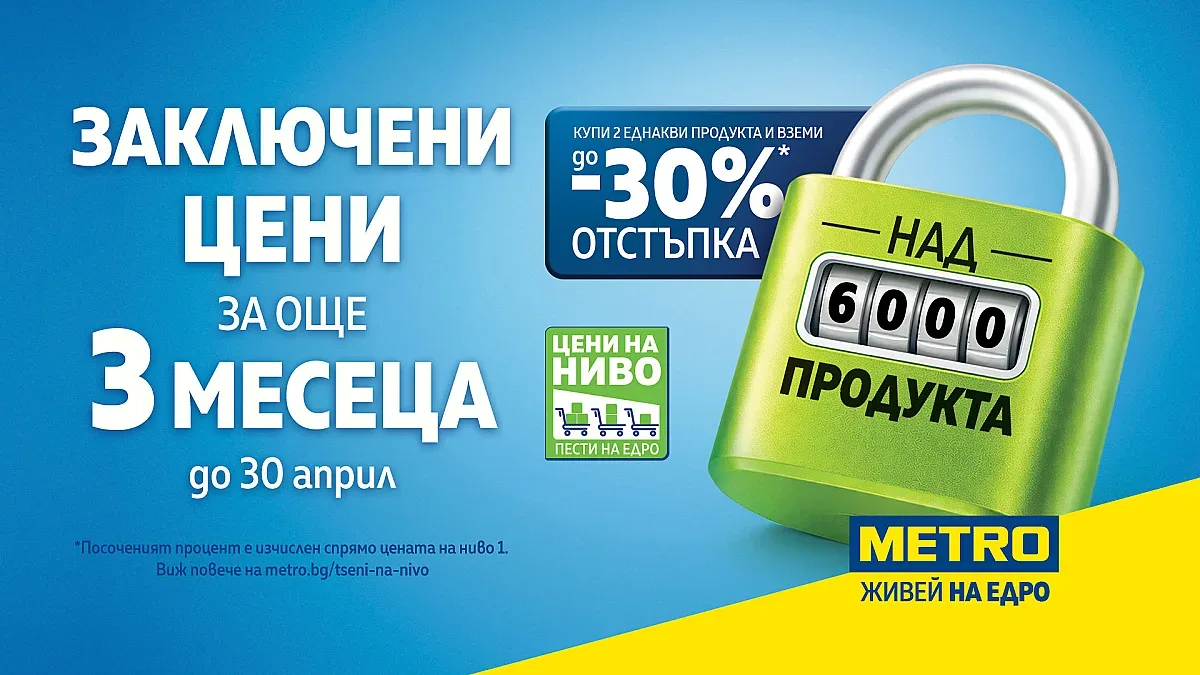Цени, на които можеш да разчиташ: МЕТРО заключва над 6 000 продукта до края на Април