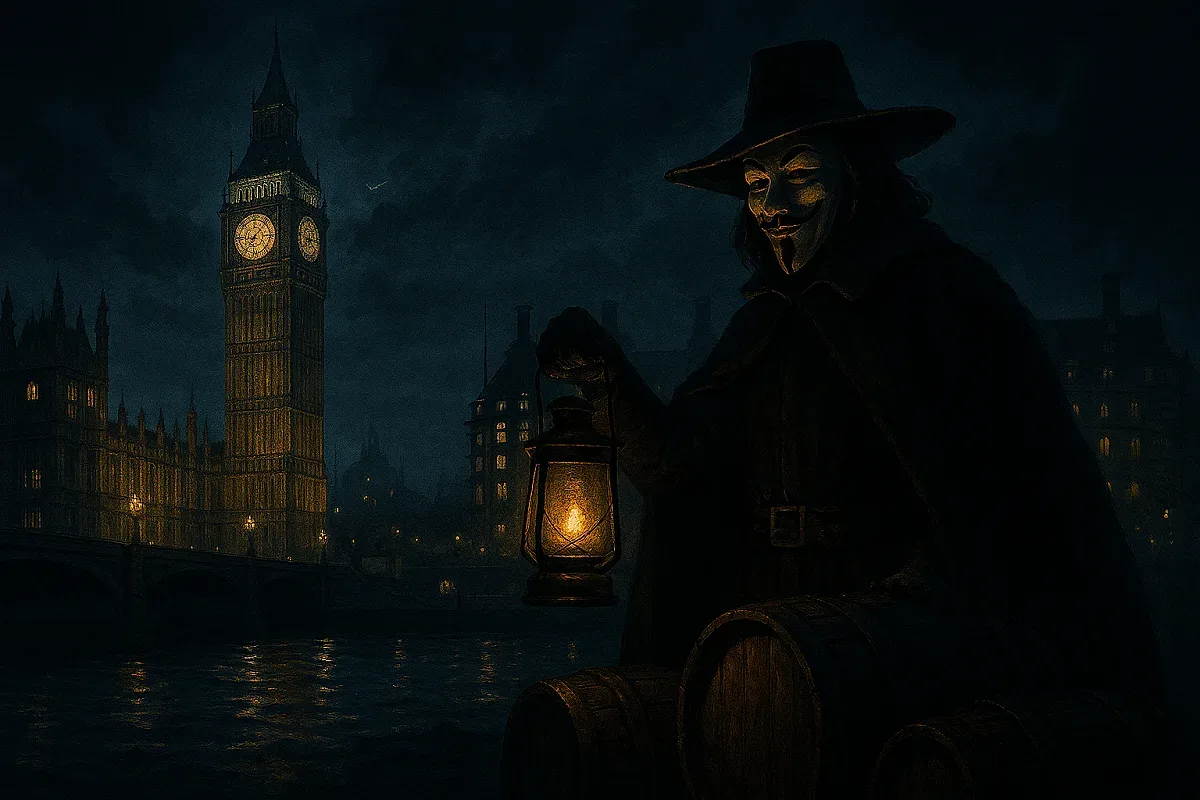 Мъжът с фитила и Барутният заговор, който промени Англия завинаги