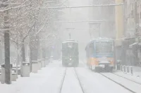 Снежен капан в София. Пътници бутаха закъсал автобус