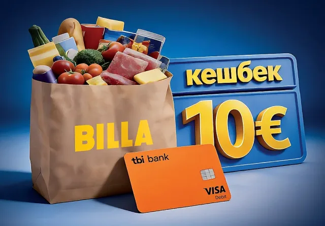 Пазаруването в BILLA с карта Visa neon на tbi bank носи награди