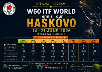 Да подкрепим националките ни по тенис в турнира W50 в Хасково от 14 до 21-ви юни