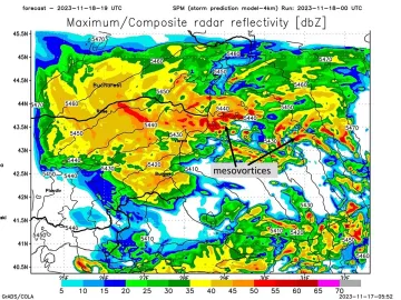 Злокобно от Meteo Balkans! Тази нощ идват мезовихрите