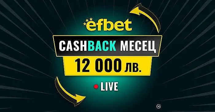 “Cashback Месец – 12 000 лв.“ в efbet - Победа дори при Загуба