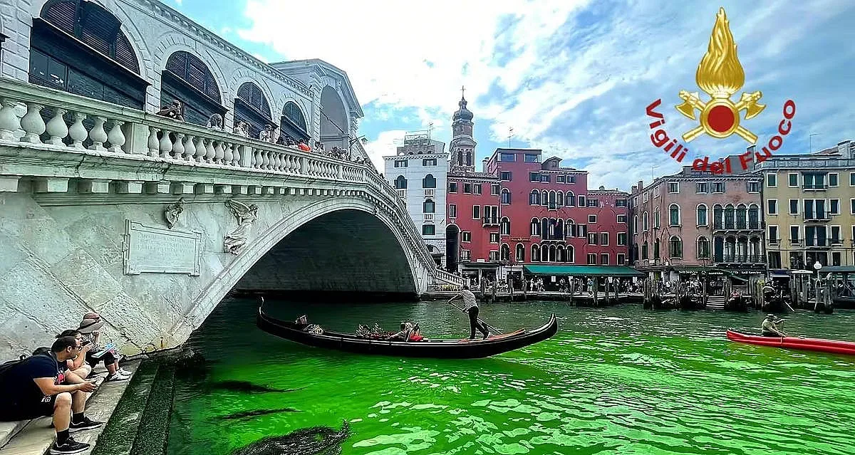 Венеция позеленя! Полицията разследва