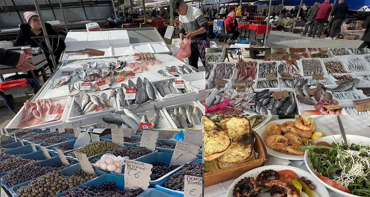 Родопчани на пазар в Комотини, минаха на фета. Не е по-евтино, но...