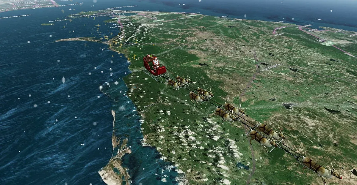 Американски сайт следи пътя на Дядо Коледа (НА ЖИВО)